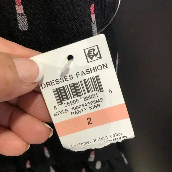 Maison Jules Sleeveless Fit & Flare Midi Dress,zipper back,lipstick pattern - Picture 9 of 9